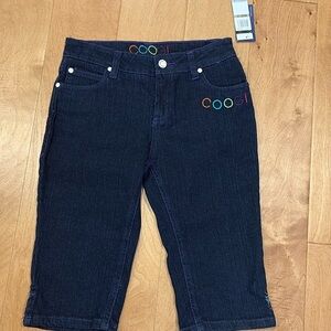 NWT new COOGI dark blue denim pedal pushers  jeans girls size 12